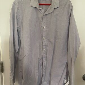 J. Crew Men's Light Blue Micro-Check Dress Shirt
